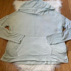 We The Free Free People Mint Burnout Hooded Long Sleeve Pullover Hoodie Small